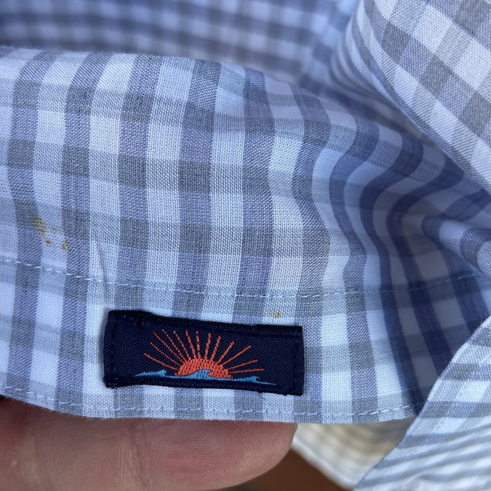 Faherty Gray Checkered Button Down Shirt. Size Xxl - image 3